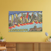 ジャクソン，ミシシッピ – 大きな文字のシーン キャンバスプリント (インサイチュ (リビング))