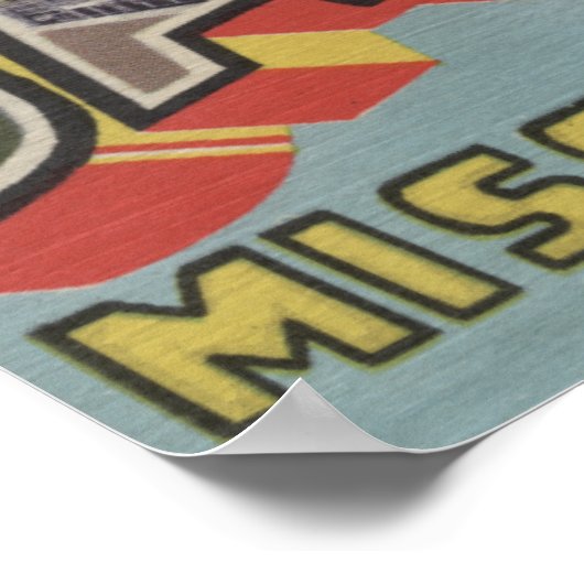 ジャクソン，ミシシッピ – 大きな文字のシーン ポスター (角)