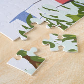 ジャクソン・ワイオミングのスキーポスター ジグソーパズル (側面)