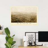 ジャクソン， MIパノラママップ – 1868 ポスター (ホームオフィス)