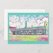 ジャクソン、TNグレイハウンドハーフバスステーション絵を描ズ ポストカード (正面/裏面)