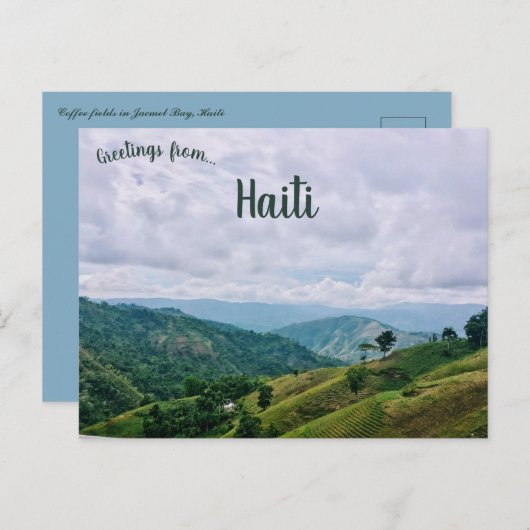ジャクメルベイハイチのコーヒーフィールド ポストカード (正面/裏面)