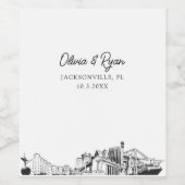 ジャクモダンソンヴィル結婚スケッチカスタムズ ワインラベル (シングルラベル)