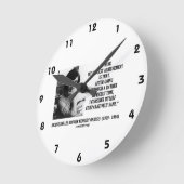 ジャクリーンケネディの比較的健全な引用文 ラウンド壁時計 (傾斜)
