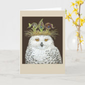 ジャクリーン雪のフクロウカード カード (黄色い花)