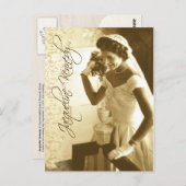 ジャクリーン・ケネディ結婚ーが花束を投げる ポストカード (正面/裏面)