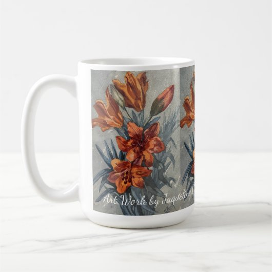 ジャクリーン・シェロン・バヤールによる花 コーヒーマグカップ (左)