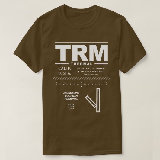 ジャクリーンCochran地域空港TRM Tシャツ (デザイン正面)