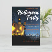 ジャク不気味ランタンパーソナライズされたハローウィンパーティ 招待状 (スタンド正面)