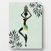 ジャグシルエットを持つアフリカ人女性 フォトプラーク (正面)
