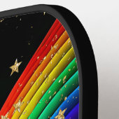 ジャグスレインボー&金ゴールド星 ピックルボールラケット (左詳細)