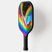 ジャグスレインボー&金ゴールド星 ピックルボールラケット (左)