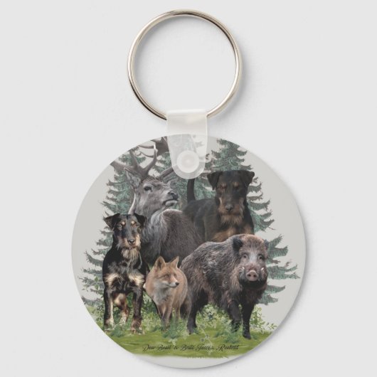 ジャグテリアのステッカーボタン キーホルダー (正面)