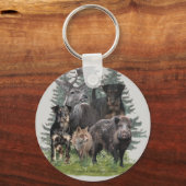 ジャグテリアのステッカーボタン キーホルダー (正面)