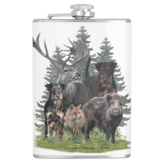 ジャグテリアステッカーボタンキーチェーンコーヒーマグ フラスク (正面)