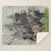 ジャグテリアステッカー屋外ピローフリースブランケット シェルパブランケット (正面(横))