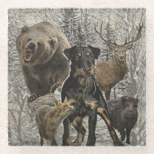 ジャグテリア親愛ー、ビーストv.レンブラッド文鎮ポー ガラスコースター (正面)