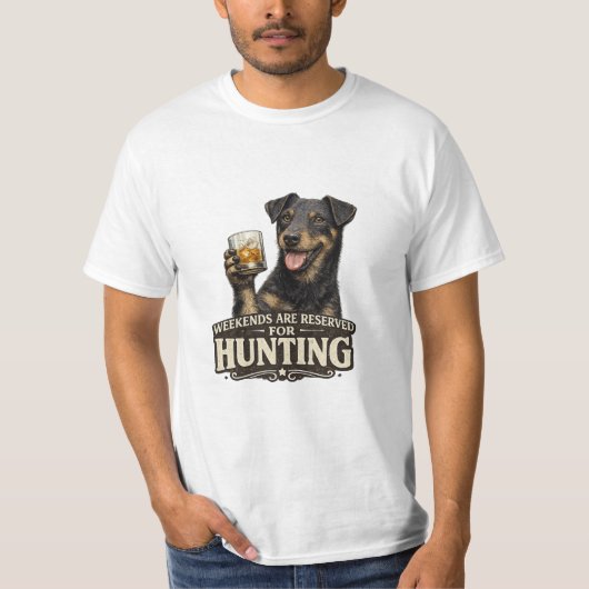 ジャグドテリア かわいい狩猟犬 Tシャツ (正面)