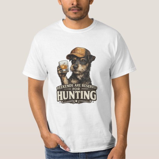 ジャグドテリア  かわいい狩猟犬 Tシャツ (正面)