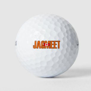 ジャグミートオレンジはっきりした文字カナダ国旗の色 ゴルフボール