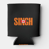 ジャグミートシンオレンジはっきりした文字カナダ国旗の色 缶クーラー (正面)