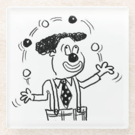 ジャグラジャグリング付きピエロコースター ガラスコースター