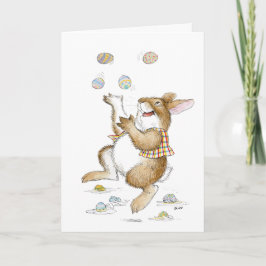ジャグリングうさぎのイースターカード カード