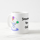 ジャグリングする雪だるま コーヒーマグカップ (正面左)