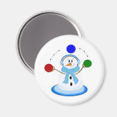 ジャグリングする雪だるま マグネット (正面/裏面)