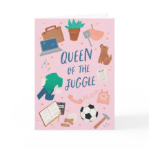 ジャグリングの女王 母の日グリーティングカード