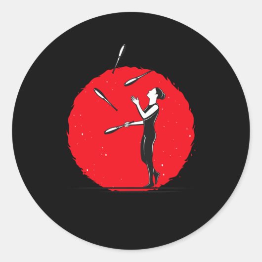 ジャグリングアーティストジャグラー ラウンドシール (正面)