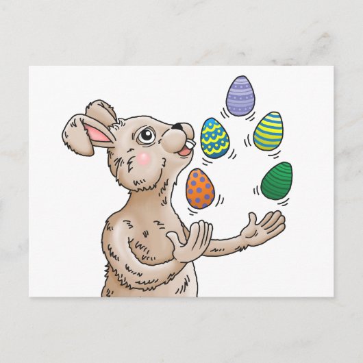 ジャグリングイースターバニー シーズンポストカード (正面)