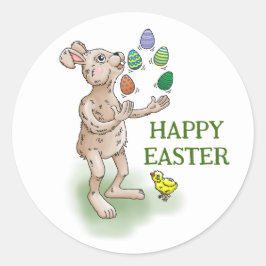 ジャグリングイースターバニー ラウンドシール