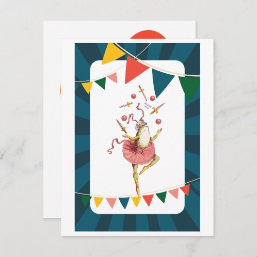 ジャグリングカエル ノートカード (正面/裏面)