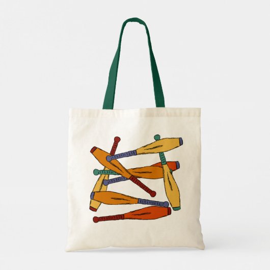 ジャグリングカラフルクラブジャグラーパーソナライズされた トートバッグ (裏面)