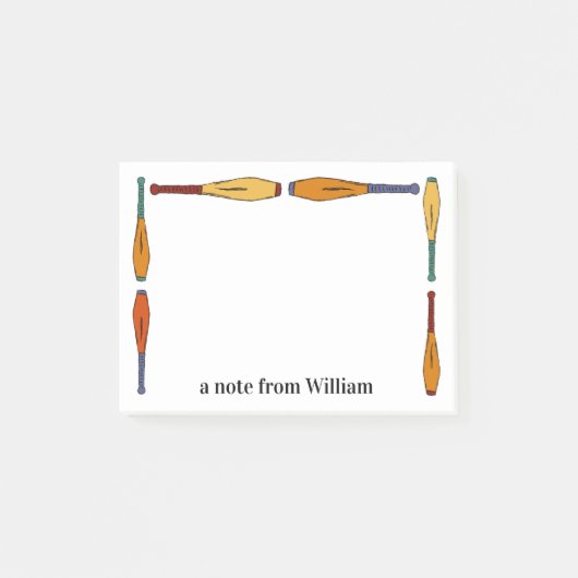 ジャグリングカラフルクラブジャグラーパーソナライズされた ポストイット (正面)