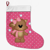 ジャグリングスノーボールリスのクリスマスストッキング ラージクリスマスストッキング (正面)