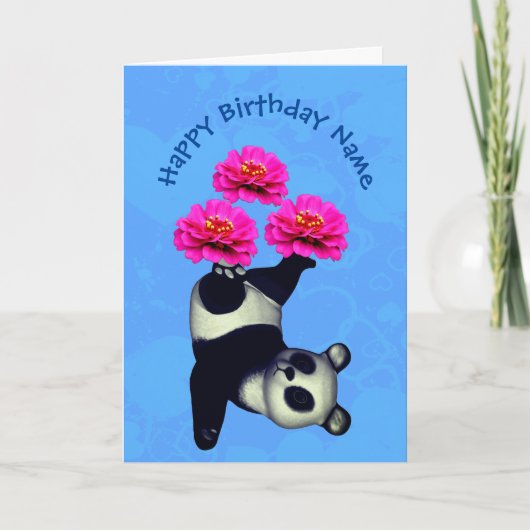 ジャグリングパンダベアパーソナライズされた誕生日カード カード (正面)