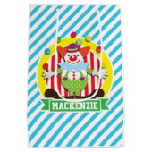 ジャグリングビッグトップサーカスピエロ；ブルーストライプ ミディアムペーパーバッグ (裏面)