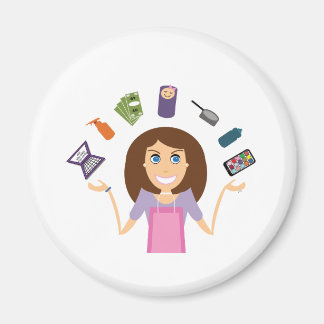 ジャグリングママ（ブルネット） マグネット