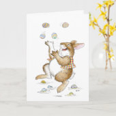 ジャグリングラビットイースターカード カード (黄色い花)