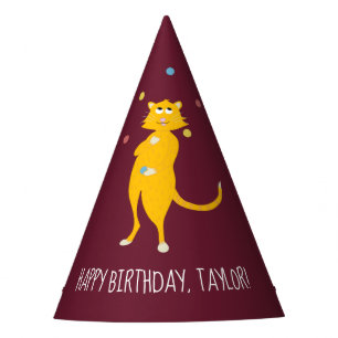 ジャグリング漫画キャットジャグパーソナライズされたラー パーティーハット