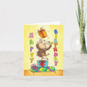 ジャグリング誕生日ヘッジホググリーティング サンキューカード (正面)