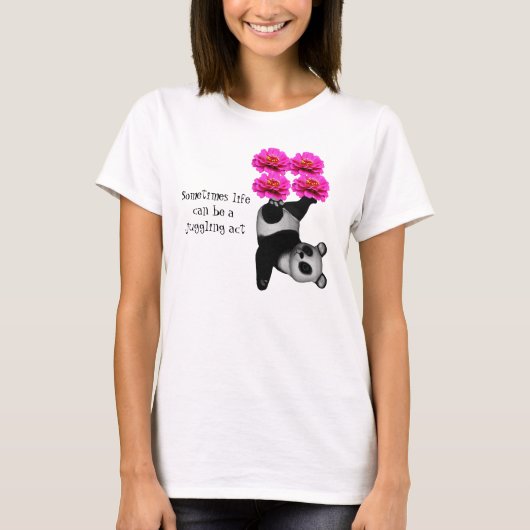 ジャグリング・アクト・パンダを生感動的きる  Tシャツ (正面)