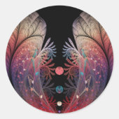 ジャグリング アブストラクト モダン ファンタジー フラクタル アート ラウンドシール (正面)