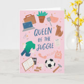 ジャグルの母の日のグリーティングカードの女王 カード (黄色い花)