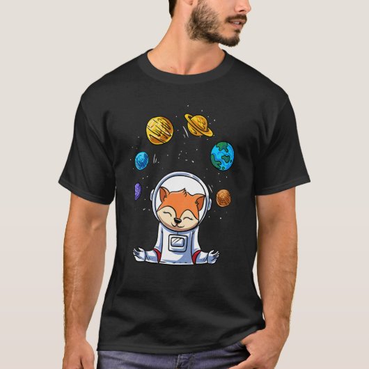 ジャグルキツネ宇宙飛行士 Tシャツ (正面)