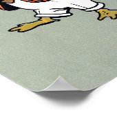 ジャケットとテニスストライプのラケットを持つ2羽のアヒル ポスター (角)