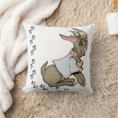 ジャケットとハットピローを着た可愛い女の子ヤギ クッション (ブランケット)