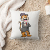 ジャケットと帽子を持つグルーミングとしてのタイガー クッション (ブランケット)